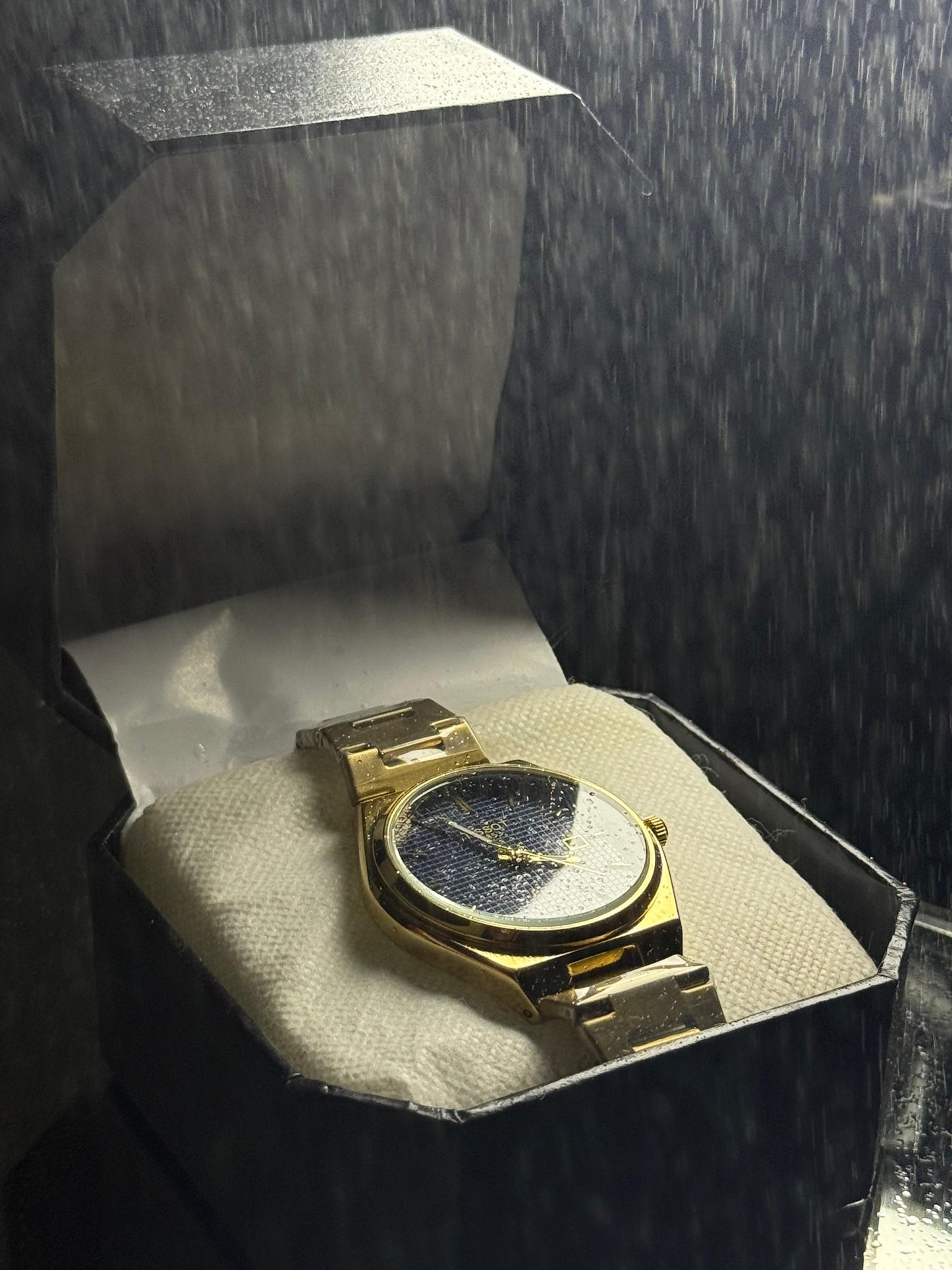 Tissot PRX Rose Gold With Deep Blue Textured Dial Watch