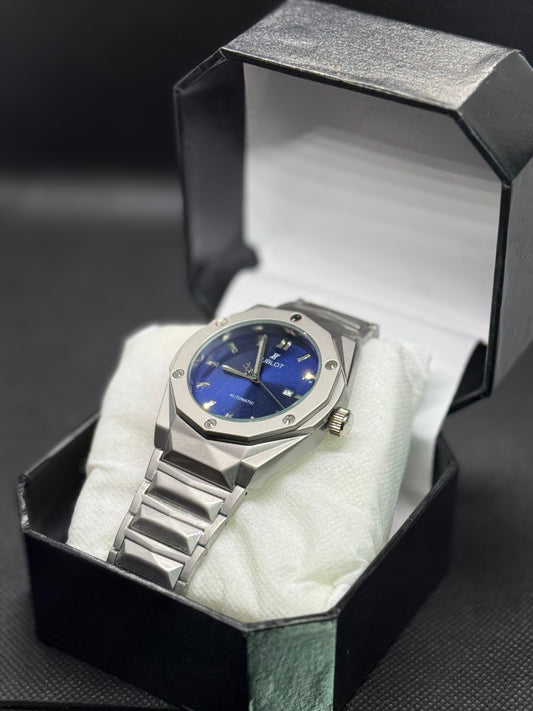 HB Premium Watch - Luxury Diamond Cut Chain - Navy Blue Dial