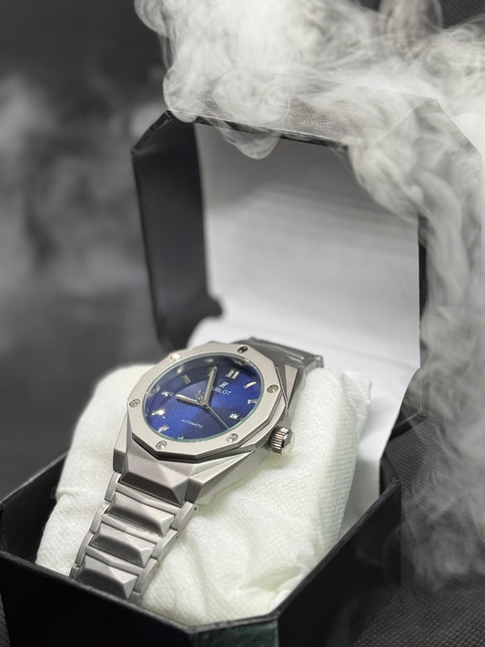 HB Premium Watch - Luxury Diamond Cut Chain - Navy Blue Dial